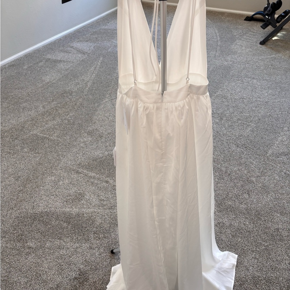 Lulus Elegant real love White satin Sleeveless Maxi Dress size S - Picture 6 of 16